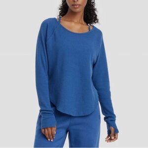 Women’s Waffle Leggings-Friendly Long Sleeve Top JoyLab Blue